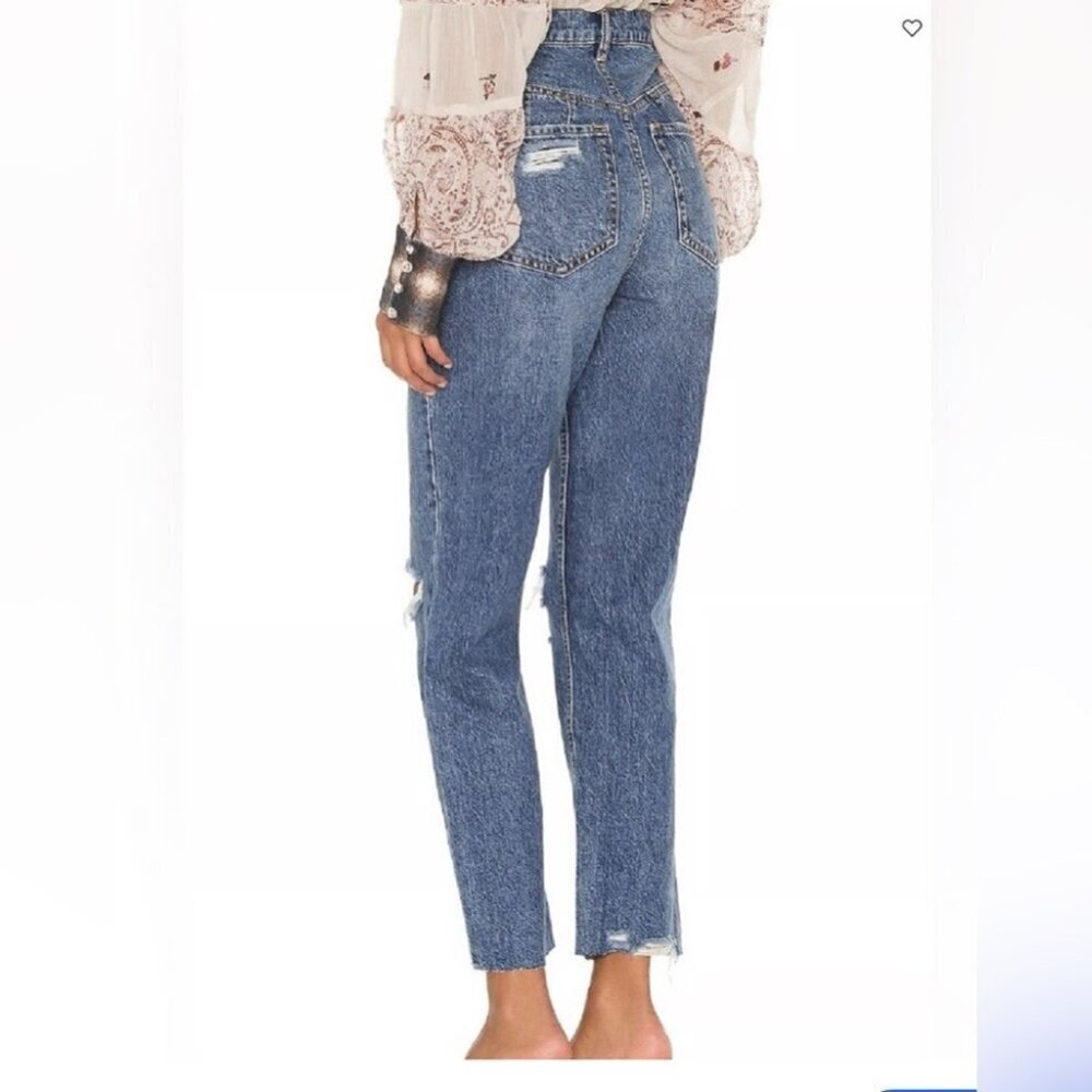 We The Free Curvy Georgie Mom Jeans | Distressed Button-Fly, Size 33, NWT